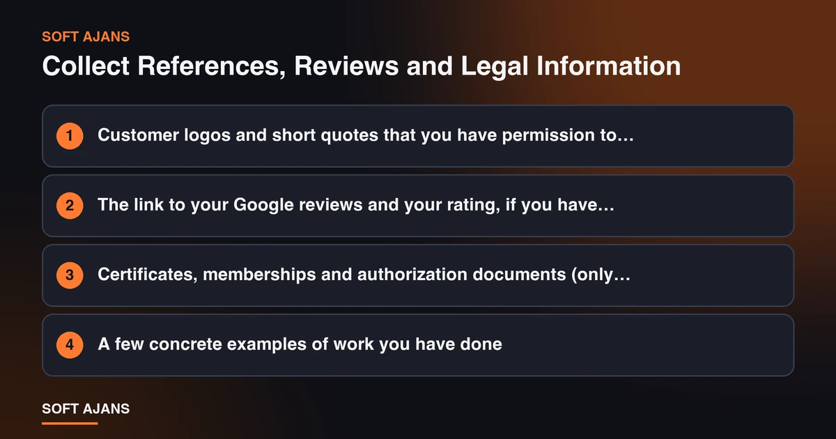 Collect References, Reviews and Legal Information Collect References, Reviews and Legal Information