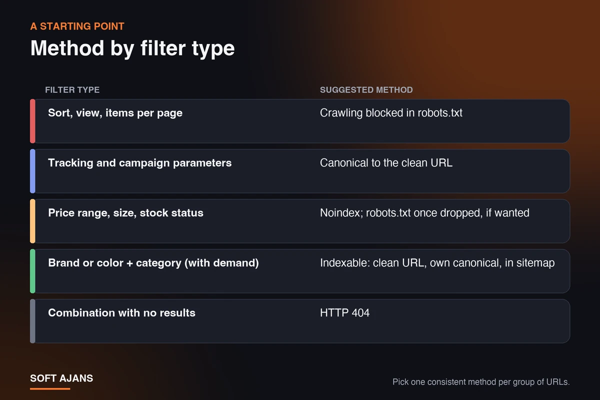 Decision Table: Which Method for Which Filter?