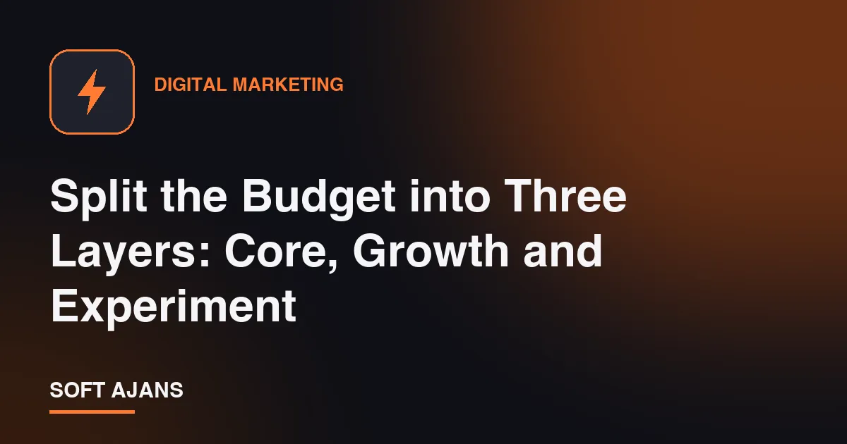 Split the Budget into Three Layers: Core, Growth and Experiment