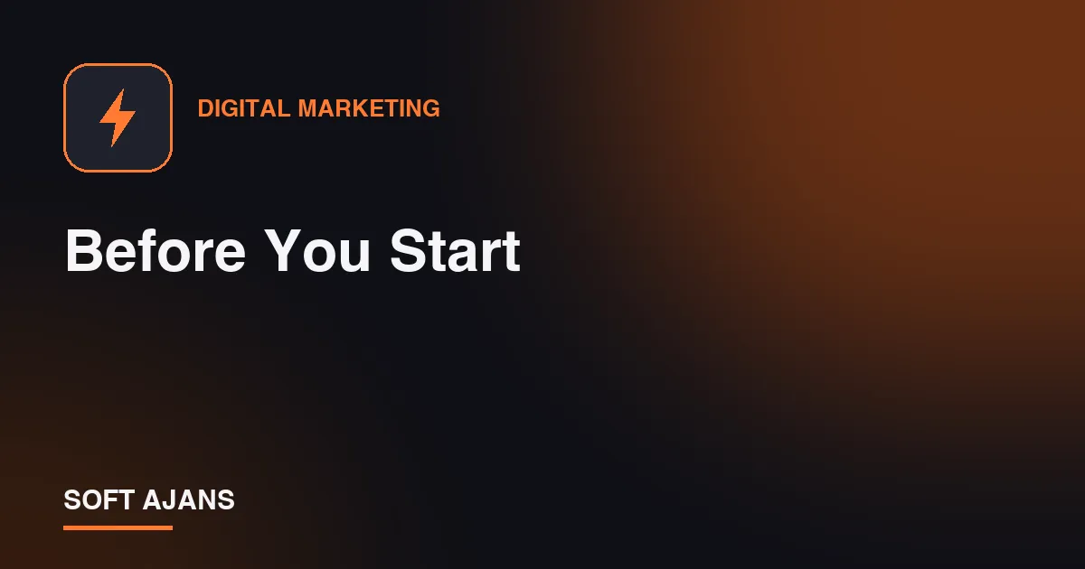 Before You Start