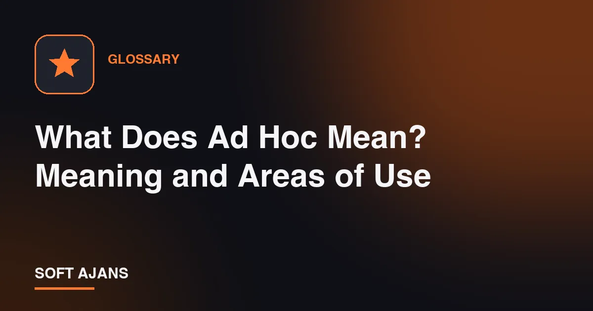 What Does Ad Hoc Mean? Meaning and Areas of Use