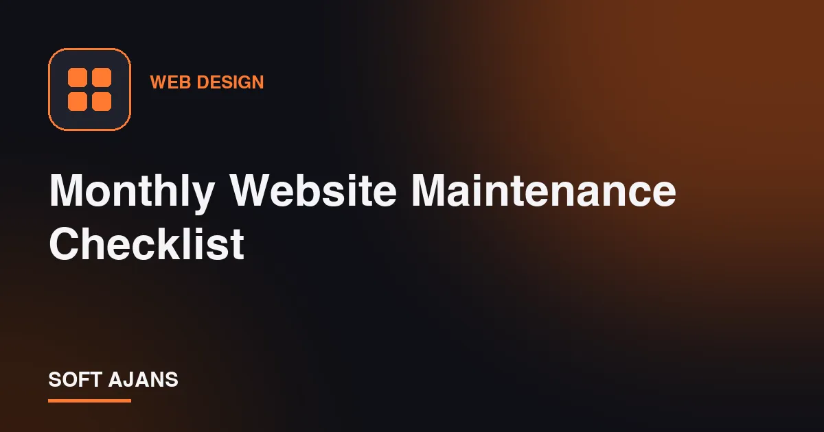 Monthly Website Maintenance Checklist