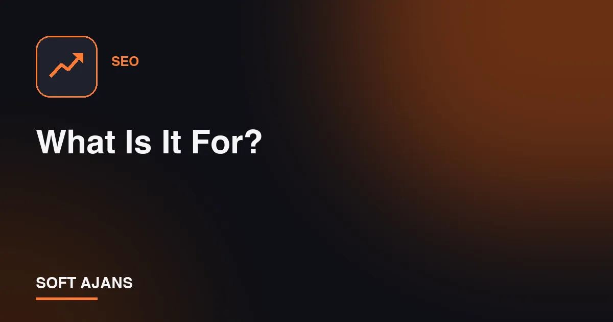 What Is It For?