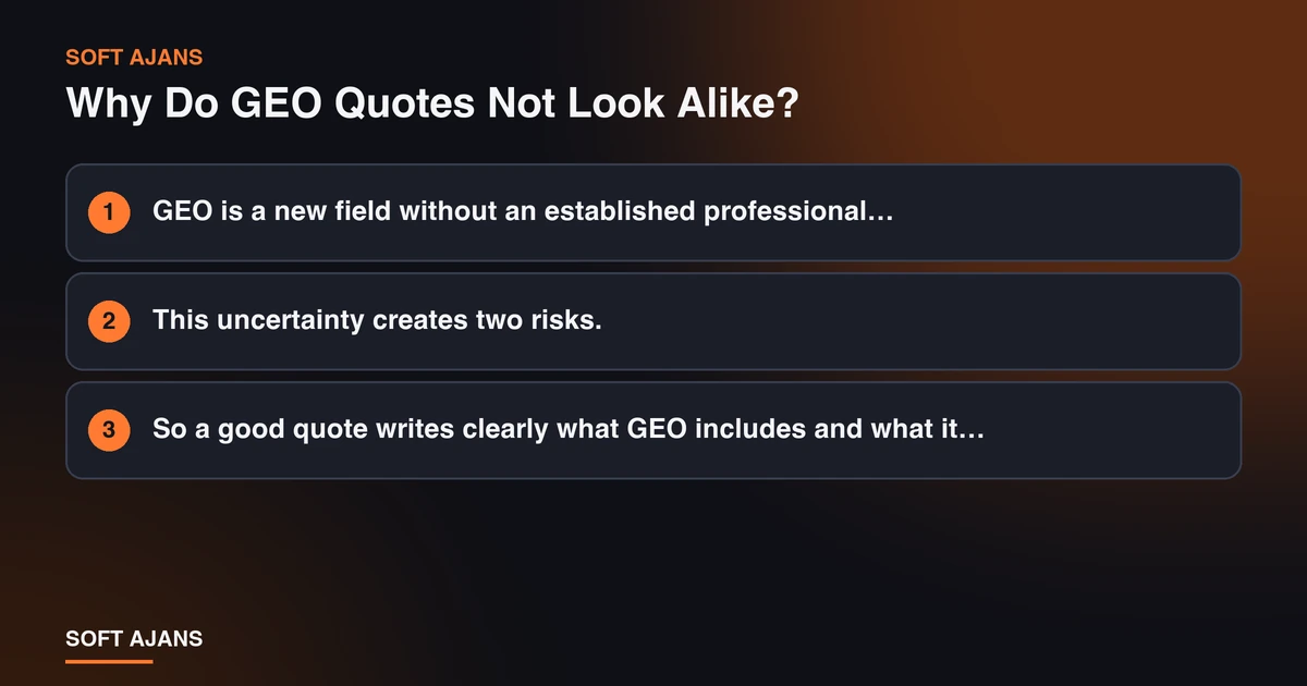 Why Do GEO Quotes Not Look Alike? Why Do GEO Quotes Not Look Alike?
