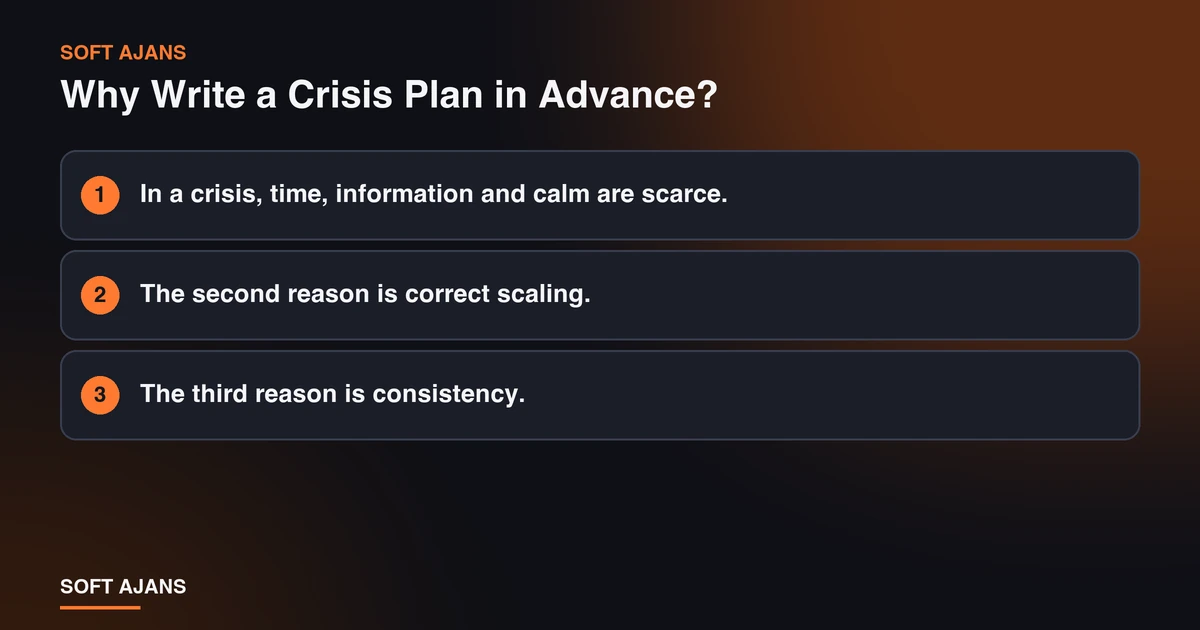 Why Write a Crisis Plan in Advance? Why Write a Crisis Plan in Advance?