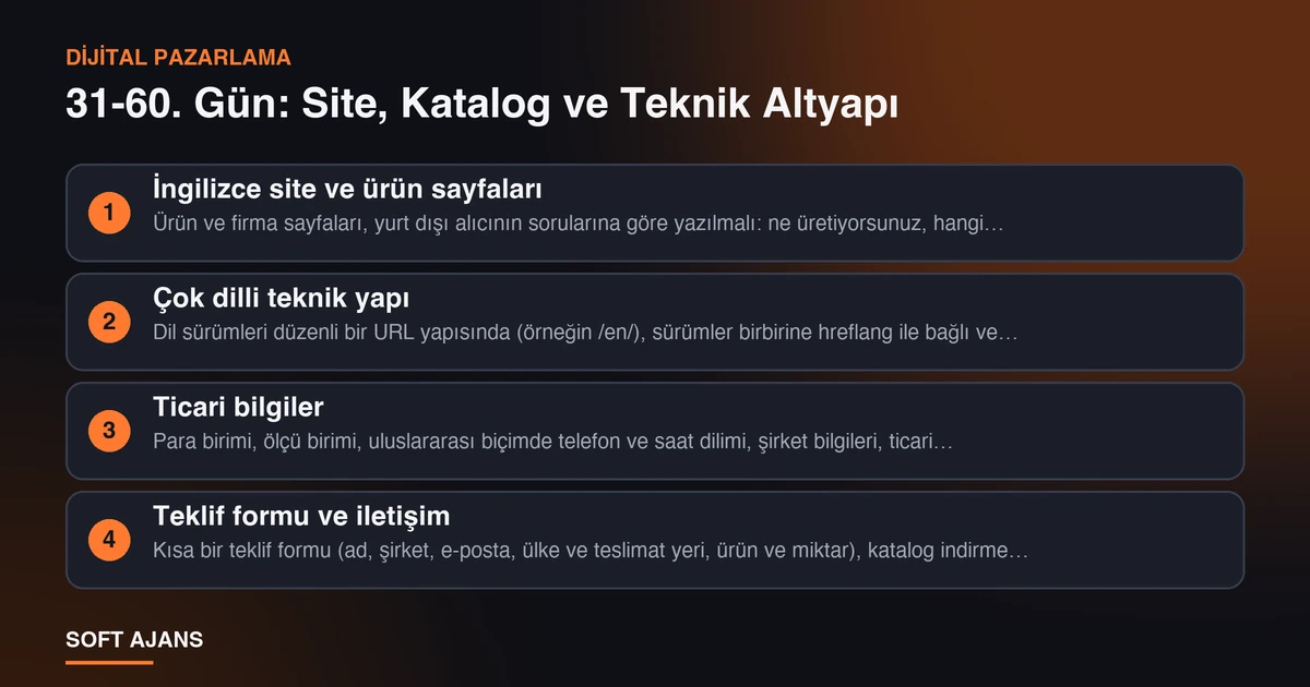 31-60. Gün: Site, Katalog ve Teknik Altyapı