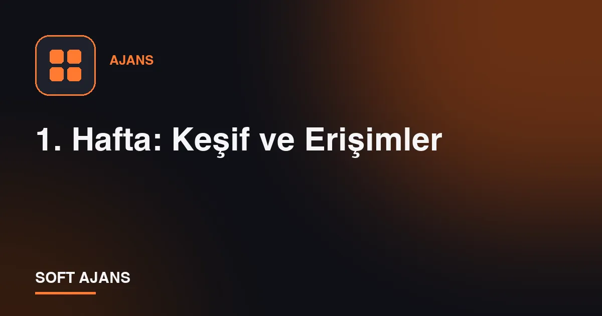 1. Hafta: Keşif ve Erişimler