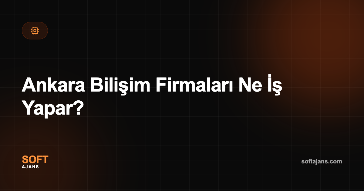 Ankara Bilişim Firmaları Ne İş Yapar?