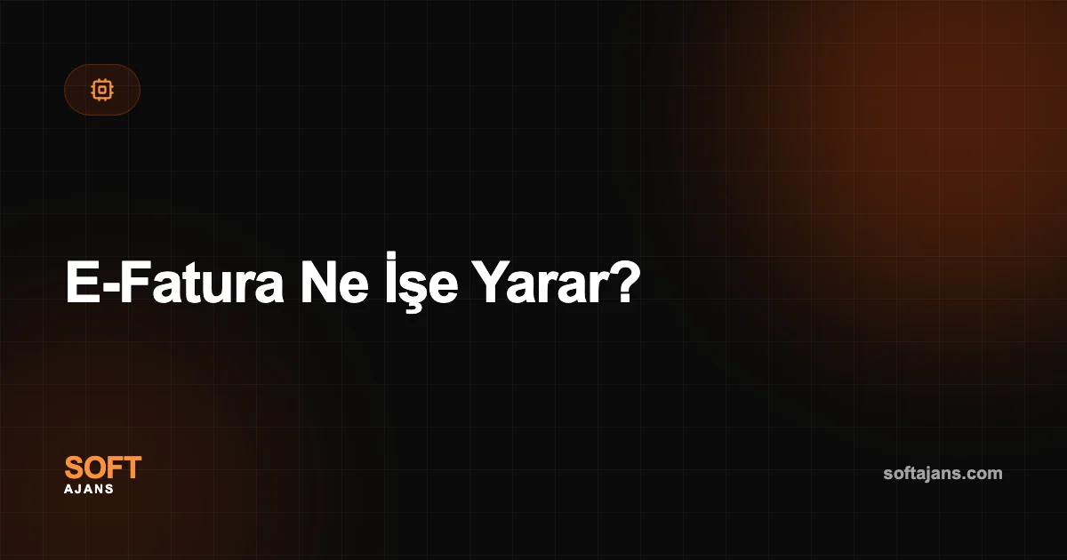 E-Fatura Ne İşe Yarar?
