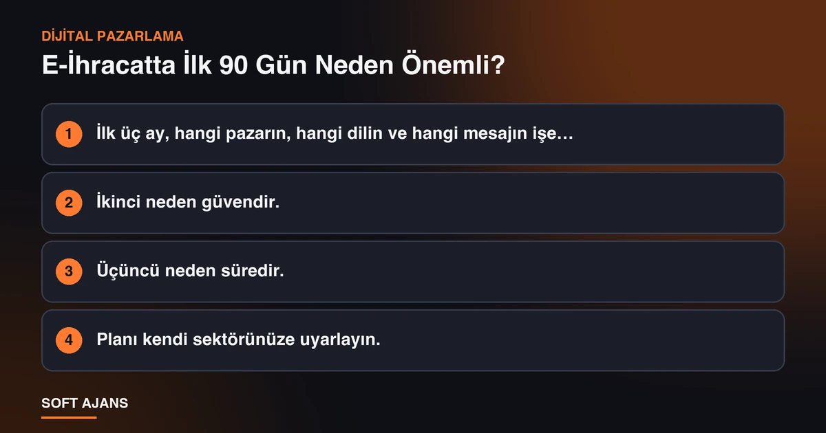 E-İhracatta İlk 90 Gün Neden Önemli?