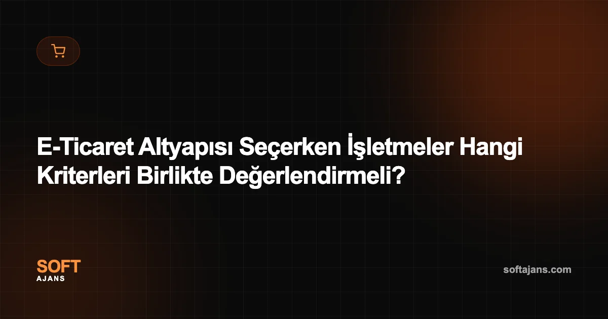 E-Ticaret Altyapısı Seçerken İşletmeler Hangi Kriterleri Birlikte Değerlendirmeli?