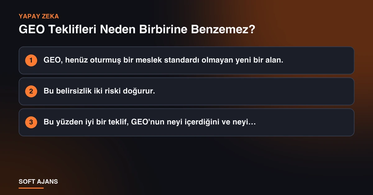 GEO Teklifleri Neden Birbirine Benzemez? GEO Teklifleri Neden Birbirine Benzemez?