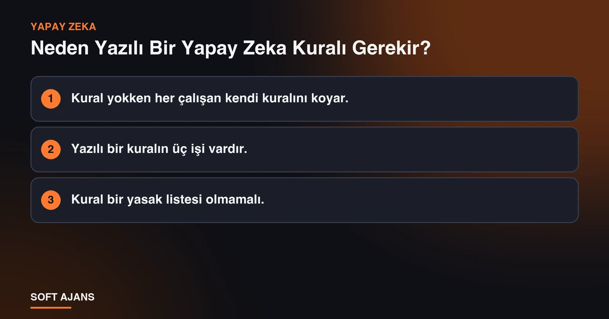 Neden Yazılı Bir Yapay Zeka Kuralı Gerekir? Neden Yazılı Bir Yapay Zeka Kuralı Gerekir?