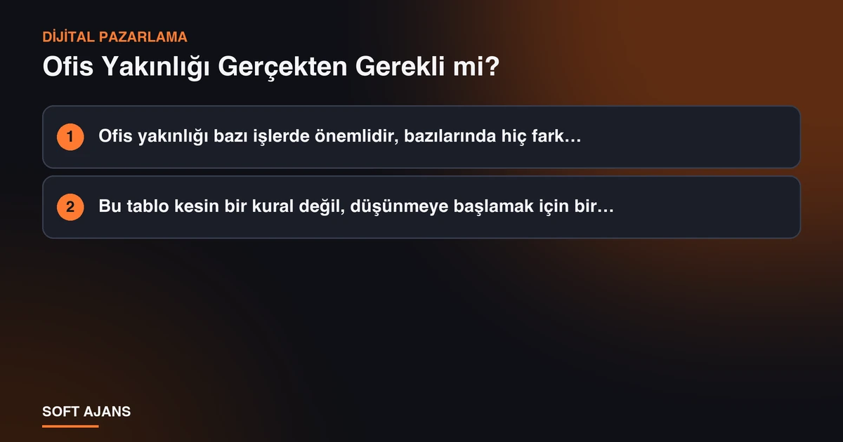 Ofis Yakınlığı Gerçekten Gerekli mi?