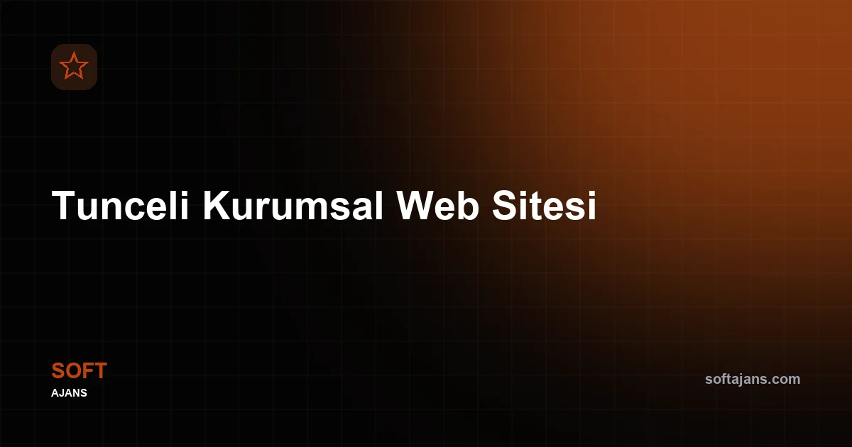 Tunceli Kurumsal Web Sitesi