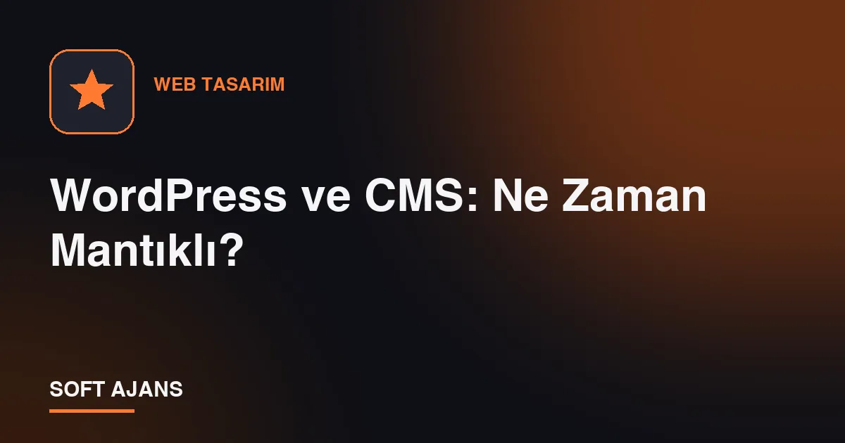 WordPress ve CMS: Ne Zaman Mantıklı?