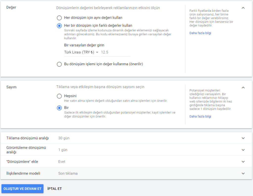 Google Ads E-Ticaret Dönüşüm ve Değer Kurulumu